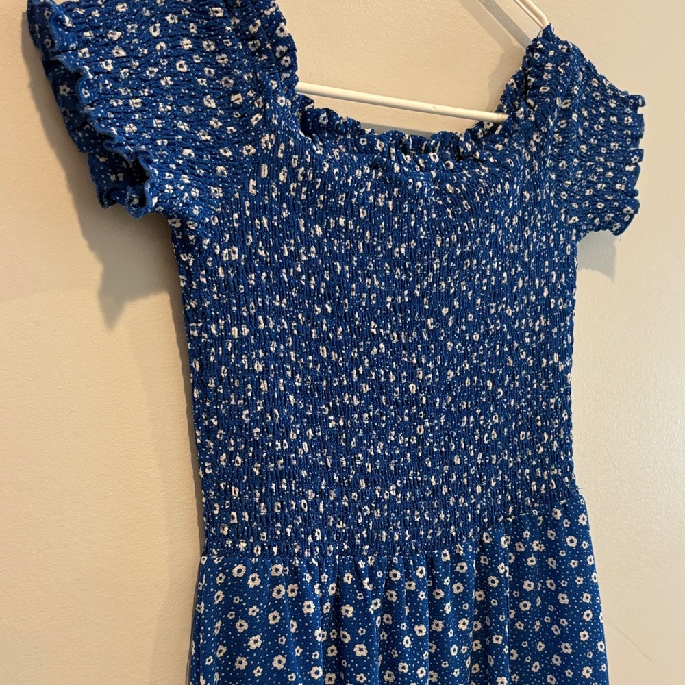 Crystal Doll Blue Maxi Dress with White Floral Print - Picture 5 of 6